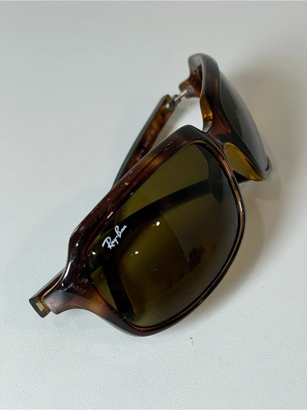 Ray-Ban RB4116 Rectangular Sports Wrap Tortoise Frame Sunglasses Green Lens